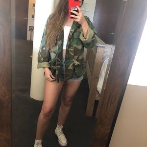 vintage and authentic army camp utility jacket